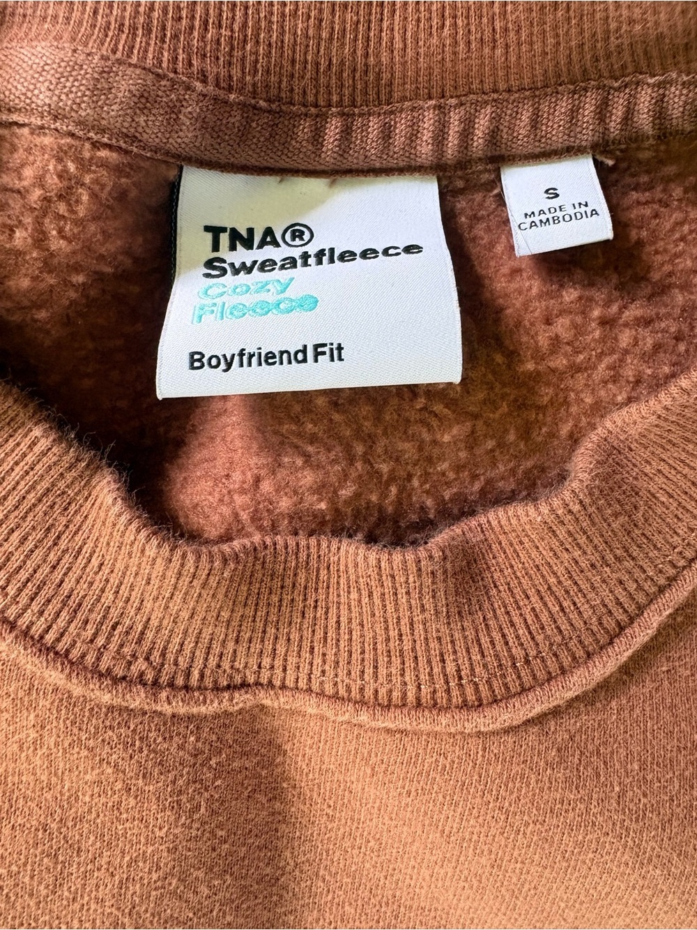 TNA Cozy Fleece Crewneck Sweatshirt - Brown - Picture 4 of 9